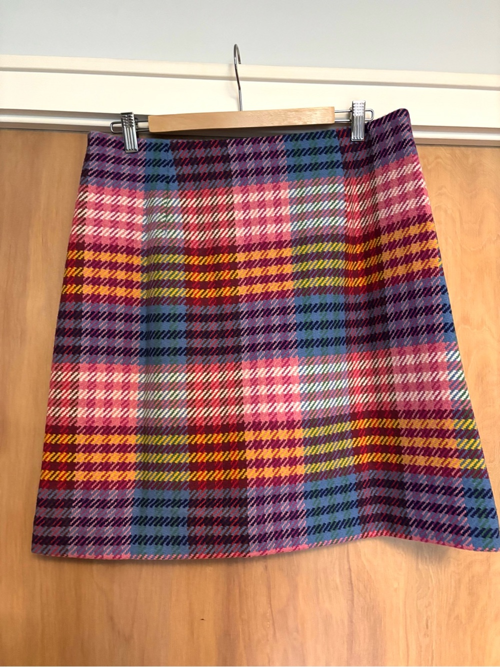 NWT Boden Multicolor Plaid A-line Skirt size 10 - Picture 3 of 5